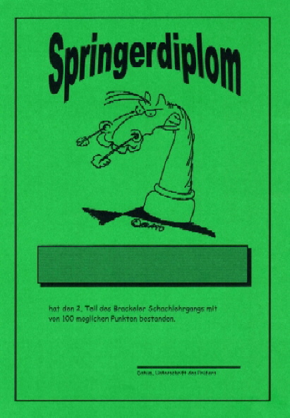 Springerdiplom des Brackeler Schachlehrgangs